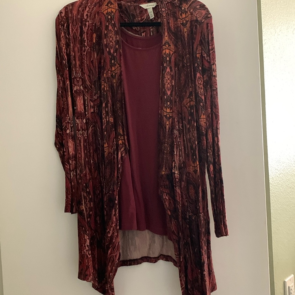 SOMA Open Front Cardigan and Tank